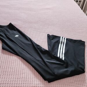 adidas Black Track Pants with White Three-Stripes